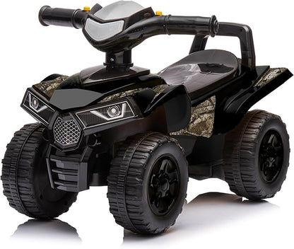 Best Ride On Cars Realtree Officially Licensed Black Quad Push Car for Toddlers 18–36 Months | Foot-to-Floor Ride-On with Horn Sounds, Under-Seat Storage & 4-Wheel Design | Safe Indoor/Outdoor Fun