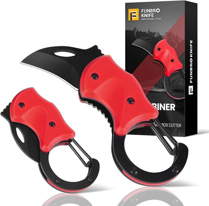 FUNBRO Cool Folding Knife Box Cutter, Edc Knives Tool | Small Pocket Knife for Men with 1.34 Inch Sharp Blade, Great Gift for Women Men (red)
