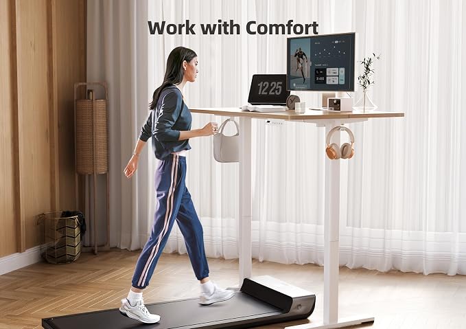 YDN 32 x 19 Inch Nature Electric Standing Desk | Adjustable Height, Sit Stand, Cable Management, Ergonomic, Home Office