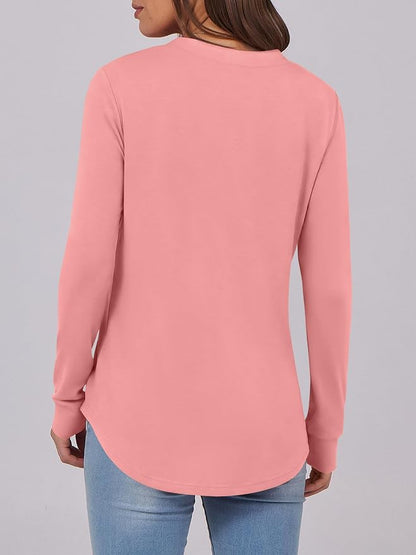 ANRABESS Women's Long Sleeve Shirts 2026 Spring Fashion Dressy Casual Tops Trendy Henley Blouses Cute Work Outfits Clothes