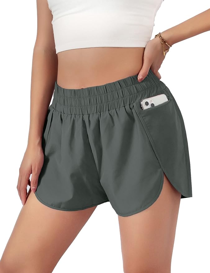 Blooming Jelly Women's Quick-Dry Running Shorts Workout Sport Layer Active Shorts with Pockets 1.75"