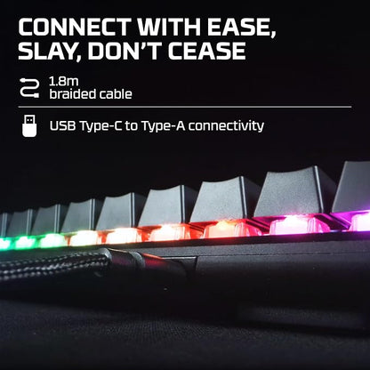 HyperX Alloy Origins 60 - Mechanical Gaming Keyboard - Ultra Compact 60% Form Factor - Tactile Aqua Switch - Double Shot PBT Keycaps - RGB LED Backlit - NGENUITY Software Compatible,Black