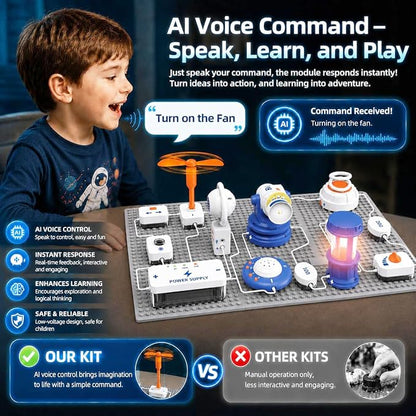 STEM Science Kit for Kids, 37 PCS Electronics Circuit Exploration Toy with 300+ Projects, Voice Control, Space Theme Experiments, Boys & Girls Gifts Ages 6+