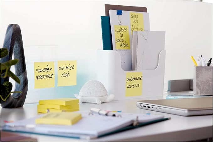 Post-it 100% Recycled Super Sticky Notes, 3 x 3 in, Canary Yellow, 5 Pads