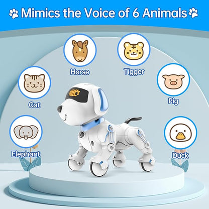 Dwi Dowellin Robot Dog for Kids 8-12,Remote Control Smart Robotic Dogs Pet Puppy Robotic Toy,Interactive Touch Walking Talking Toys for Boys Girls Christmas Birthday Gifts