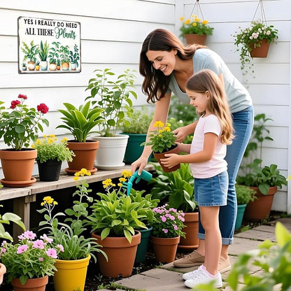 Garden Metal Tin, Yes I Do Need All These Plants Sign | Funny Wall Art for Outside Porch Yard Patio Garden Wall Decor,Plant Themed Gifts for Gardening Lovers