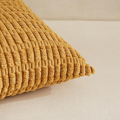 Fancy Homi 4 Packs Decorative Throw Pillow Covers for Living Room Couch Bed, Modern Farmhouse Boho Home Décor Accent Cushion Case, 24" x 12", Mustard Yellow