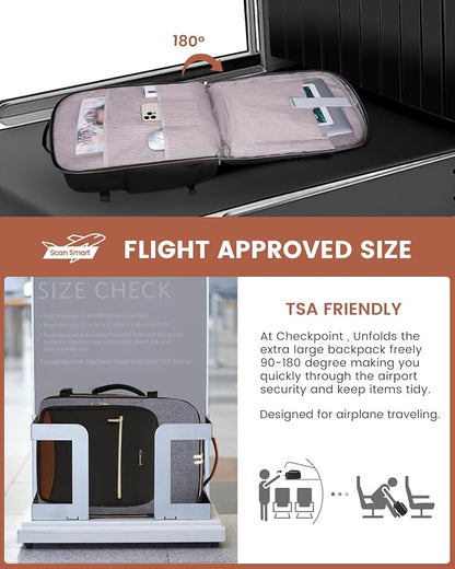 LOVEVOOK 40L Travel Backpack for Women & Men, Airline Approved Carry On Luggage with 3 Packing Cubes, TSA Overnight Bags, Waterproof Personal Item Bag, Weekender Essentials Backpacks fits 17" Laptop