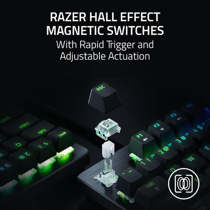 Razer Huntsman V3 HE Magnetic TKL 8KHz Wired Gaming Keyboard | Hall Effect Magnetic Switches, 8000 Hz Polling, Razer Snap Flex,Razer Snap Tap, Rapid Trigger, Adjustable Actuation