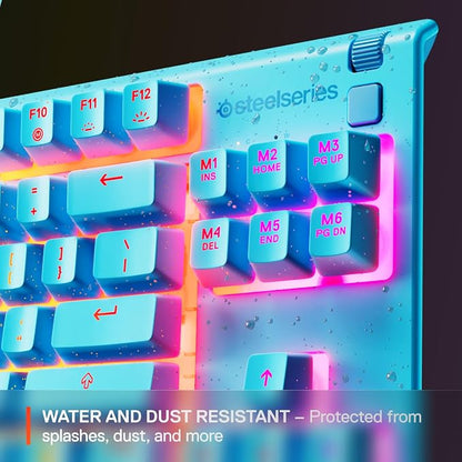SteelSeries Apex 3 TKL Aqua RGB Gaming Keyboard — Tenkeyless Compact Form Factor — 8-Zone RGB Illumination — Water and Dust Resistant — Whisper-Quiet Gaming Switch