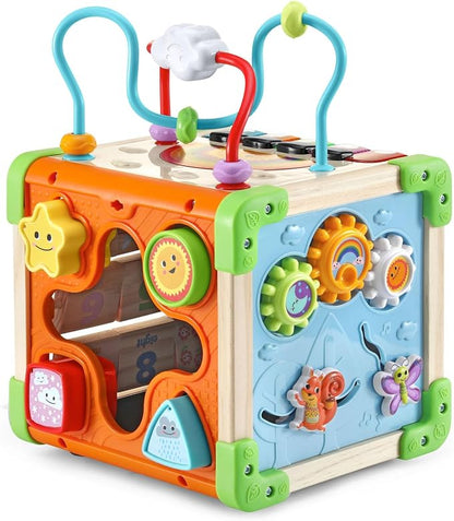 LeapFrog Touch and Learn Electronic Musical Light-Up Wooden Activity Cube Toy, Animal Themed, Ages 1 and Up