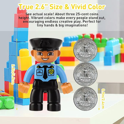 Minifigures Pack, 19PCS People Figures Only Series Building Block, Kids Mini Action Figures for Christmas Stocking Stuffers, Xmas Toys Figures Minifigs Gifts, Birthday Party Favors for Boys and Girls