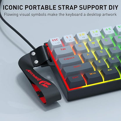 Redragon K617 HE Wired Hall-Effect Rapid Trigger Magnetic Gaming Keyboard | 8K Polling Adjustable Actuation, 61 Keys Design for More Room to Aim, Swap-Ready Socket for Mod, RGB Pro Software Supported