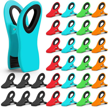 JETMORE 30 Pack Bag Clips, Multicolor Potato Chip Bag Clips, Food Clip
