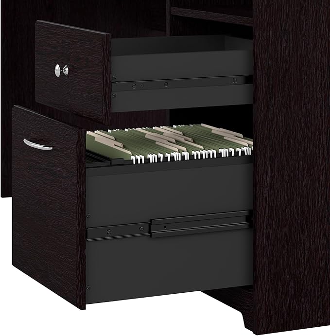 Bush Furniture Cabot 60W L Shaped Computer Desk in Espresso Oak
