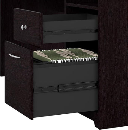 Bush Furniture Cabot 60W L Shaped Computer Desk in Espresso Oak