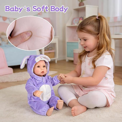 UOFTKIZ Real Life Baby Dolls - 17" Lifelike Baby Dolls, Soft Baby Doll with Open Eyes, Gifts for 3+ Years