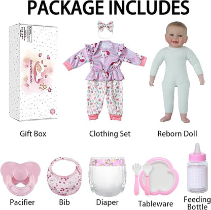 SCOM Baby Doll Girl, 18 inch Realistic Soft Body Baby Doll Real Life Cute Baby with Accessories for 3+ Year Old Gifts