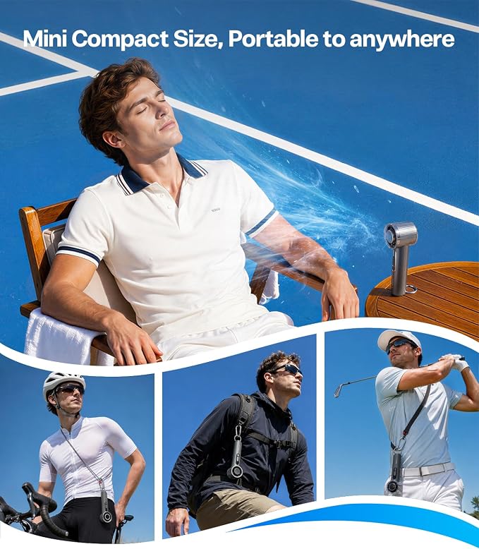TORRAS COOLiFY iva Handheld Fan with Ice Cooler, [Chill by 50°F], 0-100 Adjustable Speed, Super Mini Powerful Portable Fan 4900mAh Rechargeable, Hand Fans for Travel Essentials,Charcoal