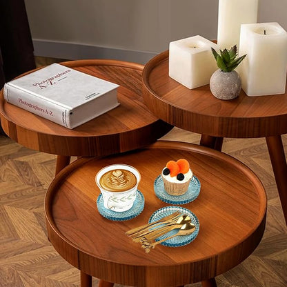 Modern Clear Coaster Set of 5- Glass Coasters for Drinks Crystal Coasters Round Cup Mat Coffee Table Decor for Office, Kitchen, Bar, Dining Room, Living Room, Patio(Clear Blue)