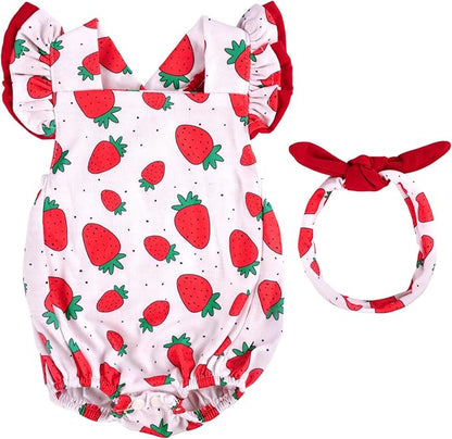 BABESIDE Reborn Baby Doll Clothes for 18-20 Inch Dolls,Strawberry Outfit Set, Cute Baby Doll Accessories for Reborn Girl Dolls