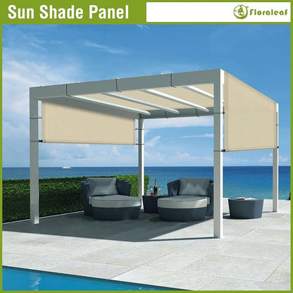 16' × 40' Pergola Shade Cover Universal Replacement Canopy Cover Outdoor Durable Fabric Sun Shade Cloth for Deck Patio Porch Backyard Gazebo with Grommets & Weighted Rods, Beige