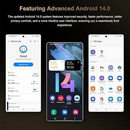 I25 Ultra Unlocked Cell Phone, 7.2" FHD+ Screen 8GB+256GB Smartphone, 8000mAh Battery Unlocked Phone, Built-in S Pen, AI 108MP Camera, US 1 Yr Warranty - Gold