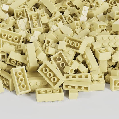 300 Pcs Classic Building Bricks, Apricot Yellow Bulk Bricks,Compatible with and Major Brands Parts and Pieces, Creative Building Block Toys for Boys Girls Ages 6 7 8 9 10 Year Old