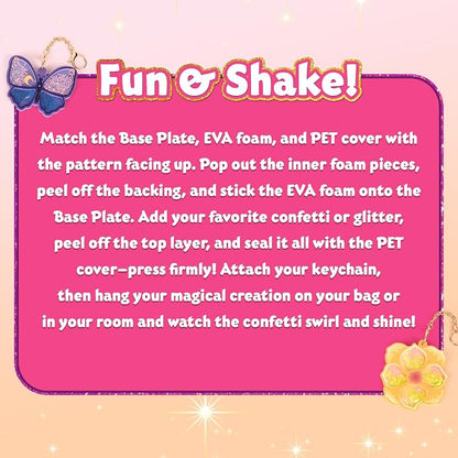 Shake-its Glitter Craft Kits, DIY Art Kit for Kids - Fun Shake Art Supplies, Creative Arts and Crafts Activity Gifts for Girls & Boys Ages 4 5 6 7 8 9 (Flowers & Butterflies)