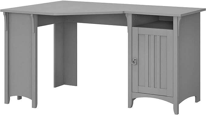 Bush Furniture Salinas 55 Inch W Corner Desk with Storage Cabinet, Cape Cod Gray (SAD155CG-03)
