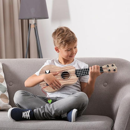 Raimy 17in Kids Ukulele Guitar - 4 Strings Mini Guitar Children Musical Instruments Educational Toys with Picks for Toddler Kids Boys Girls Beginner (Koa Color)