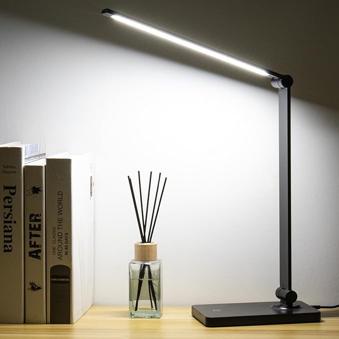 Desk Lamp LED Desk Lamps Eye-Caring Desk Lamps Dimmable Table Lamps Dimmable Office Lamp with USB Port Touch Control for Home Office Bedroom student dormitory (USB plug-in Desk Lamp)