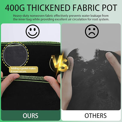 2-Pack 50 Gallon Plant Grow Bags, Thickened Nonwoven Fabric Pots with Handles,Sturdy Garden Planters Aeration Gardening Container to for Plants, Vegetables, and Flowers