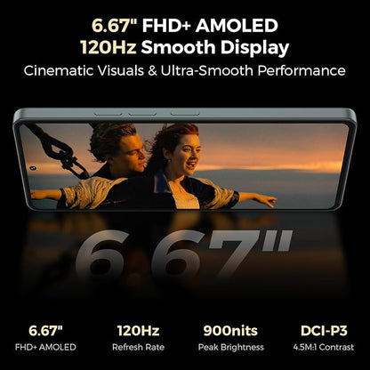 S13 108MP AI Triple Camera, 32MP Front, 50MP Ultra-Wide, 8MP Macro, Android 14 Smartphone, 6.67" FHD+ AMOLED 120Hz, 12GB+256GB, 5000mAh, 33W Charging, Dual SIM, Fingerprint & AI Face Cell Phone