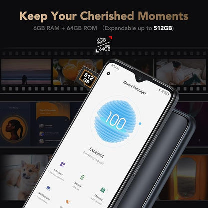 TCL 30XL |2022| Unlocked Cell Phone, 6.82 inch Vast Display, 5000mAh Battery, Android 12 Smartphone, 50MP AI Quad-Camera, 6GB RAM + 64GB ROM, US Version Mobile Phone, Night Mist (Renewed)