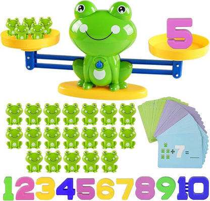 Frog Balance Math Toy for Preschool – Cool Counting Manipulatives and STEM Learning Materials for Kids Ages 5-7, Fun Number Match Activity for Pre-K Classroom and Early Education Centers