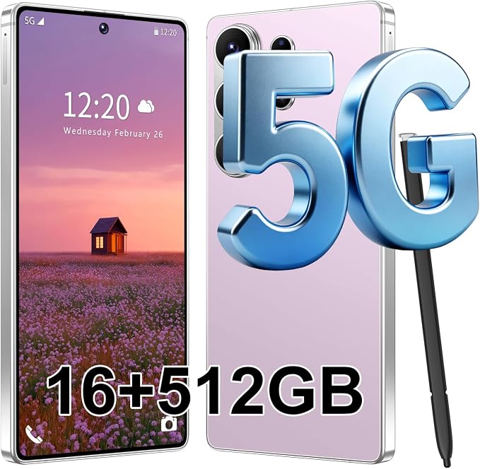 S26 Ultra 5G Unlocked Smartphone,16GB+512GB Cell Phone for Android 15, 6.99" Unlocked Cell Phone, 7000mAh, 68MP+108MP Dual Camera/Dual SIM/Fingerprint Lock/Face，Purple