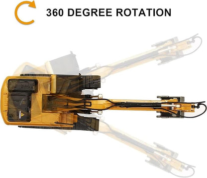 Gemini&Genius Tracked Excavator Toy for Kids, 1/50 Scale Diecast Digger Construction Toy, Metal Vehicle Model with 360° Cabin Swivels, Great Gift, Playing Sand, Room Decoration and Collection for Kids