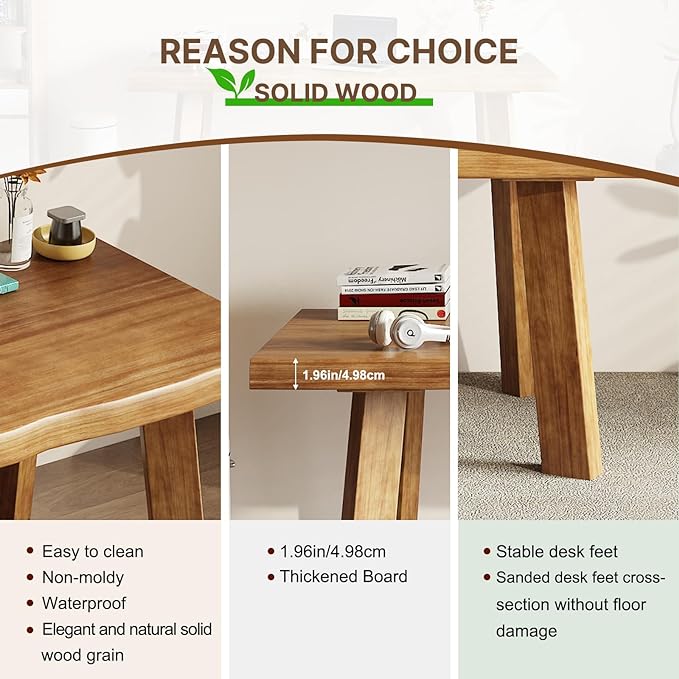 Desk / 55 inches,Solid Wood Desk Classical Style Home Office Desks/New Chinese Style Computer Table/Wooden Desk/Brown Desk