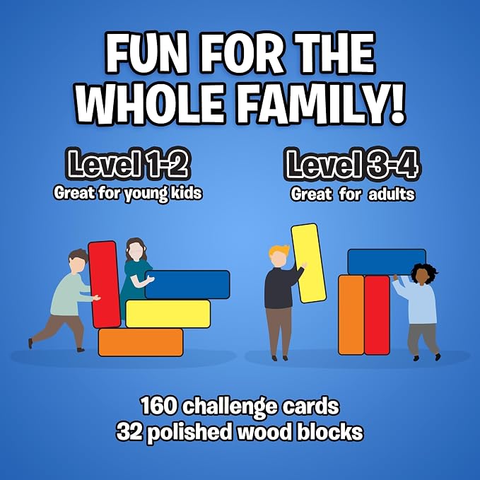 The Uzzle Stack Royale Board Game, Fast & Fun Family Board Game for Children & Adults, Color Block Puzzles Games for Ages 4+