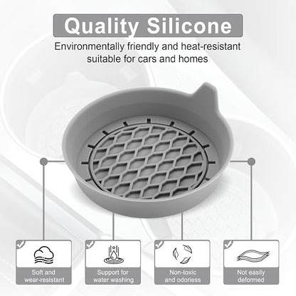 SINGARO Car Cup Holder Coaster, Silicone Cup Holder Insert, Universal Non-Slip Cup Holders, Car Accessories Interior for Women and Man 4 Pack Gray