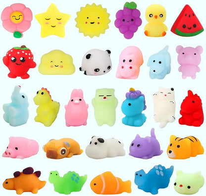 60 Pack Mochi Squishy Toys, Kawaii Mini Animal Squishies for Kids Treasure Box Classroom Prizes Birthday Party Favors Goodie Bag Stuffers Pinata Easter Egg Fillers Sensory Fidget Toys Xmas Gift