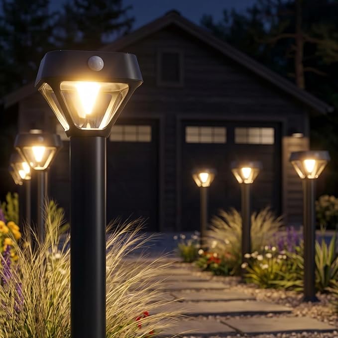 XMCOSY+ Smart Solar Pathway Lights, Motion Sensor Outdoor Light, 6 Pack | Smart Gateway Included, App & Voice Control Landscape Lights Solar Powered, RGBCW DIY Light, Auto Schedules, IP65 Waterproof