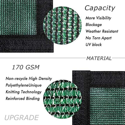 UPGRADE Privacy Fence Screen 6'x56' Dark Green Outdoor 90% Visibility Blockage 170 GSM Mesh Shade Cover Panels for Backyard,Balcony,Home Decoration with Zip Ties,Customized Avaliable