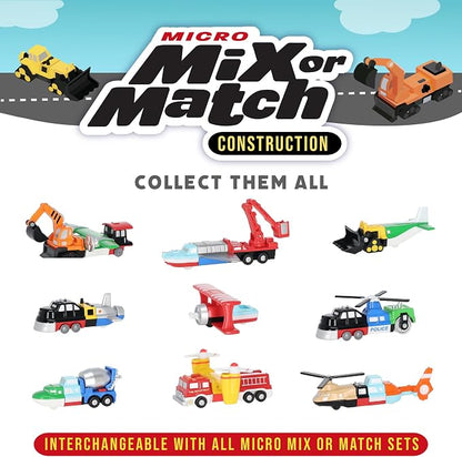Popular Playthings Magnetic Vehicles for Toddlers 1-3, Mini Mix or Match Car Toys, Set of 7 Gift for Kids - Construction Trucks