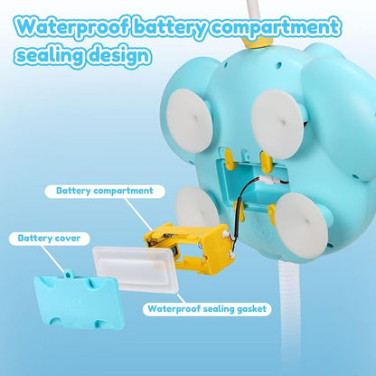 Bath Toys Light Up Elephant Baby Bubble Bath Toys 2 in 1Bath Bubble Machine with Baby Bath Shower Head for Kids Ages 1-3 4-8 Bath Bubble Maker with Colourful Light