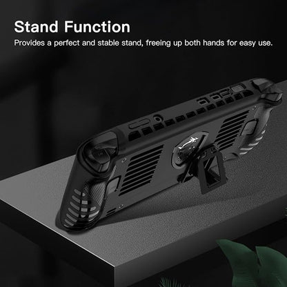 Case Cover for MSI Claw 8 AI+ A2VM Handheld Game Console, Slim Soft TPU Protective Skin Case with Kickstand for MSI Claw 8 AI+ A2VM, Anti-Scratch,Shockproof,Black