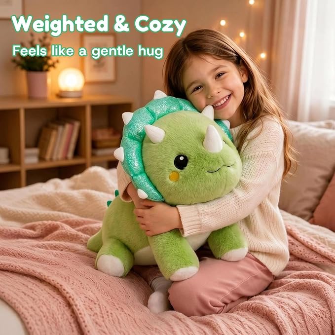 Triceratops Dinosaur Weighted Stuffed Animal Plush Toy(10.6 Inch, 0.7 Lbs)
