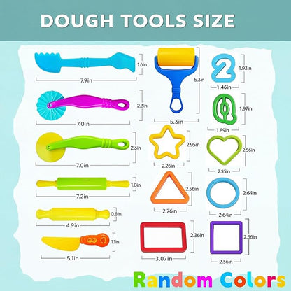 55 Pcs Alphabet & Number Dough Tool Set – Clay Play Kit for Kids with Rolling Pins, Geometric Cutters & Letter Molds, Modeling Accessories for Creative Learning