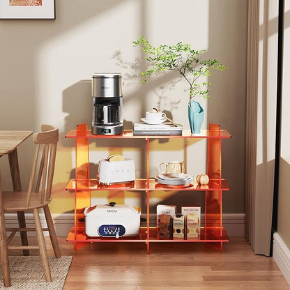 Acrylic Console Table, Entryway Table, Acrylic Bookshelf, 39.4'' x 11.8'' x 31.5'', Clear